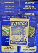 1950-80s Everton football programme selection home matches seasons include 1948 v Derby County, 1950