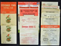 Selection of 1960s Stevenage Town Football programmes including 1964/65 v Arsenal, 1956/66 West