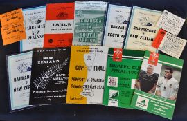 Collection of Welsh related big match rugby programmes and tickets from the 1960s onwards Swansea vs
