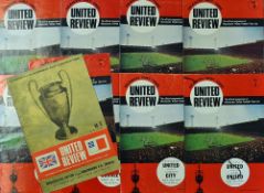 Collection of 1960s and 70s Manchester United Football programmes home matches from 1967/68