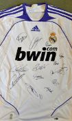 2007 Real Madrid Signed Football shirt players include Alonso, Arbeloa, Benzema, Casillas, Garay,