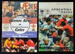 2x Wales rugby tour to South America programmes to incl v Buenos Aires '99 and v Argentina 1st