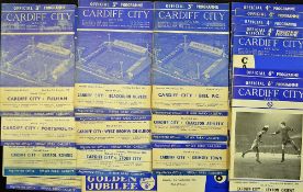 1960s Cardiff City football programme selection to include 1958 v Bristol Rovers, 1958 v Stoke City,