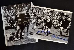 2x New Zealand Rugby legends signed photographs to incl Colin Meads in full flow and another