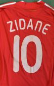 2006 Zinedine Zidane France International Match Issue Football shirt no 10 to the front and back, in