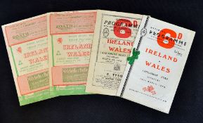 Collection of 1950's Wales vs Ireland rugby programmes (H&A) to include 2x '51 played at Cardiff