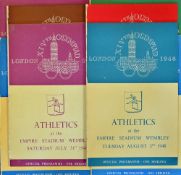 1948 Olympics in London, a set of programmes for the athletics at Wembley Stadium. Very good, ex-