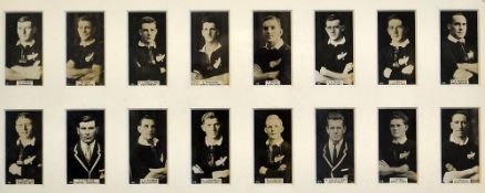 15x 1927 New Zealand Footballers (rugby) real photograph cigarette cards issued by W.D. & H.O. Wills