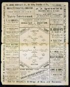 1911 Chester v Buxton Football programme Christmas Day 25th December 1911 Manchester League Match,