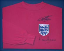 1966 England World Cup Final Signed Football shirt signed by Hurst and Peters to the front in ink, a