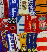 Selection of Football Scarves including teams such as Liverpool, Real Madrid, Sunderland,