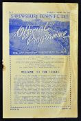 1950/51 Shrewsbury Town v Wrexham Football programme 21 August 1950, 1st league home game for the