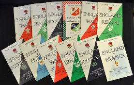 Collection of England Five Nations rugby signed programmes from 1958 onwards (H) to include some