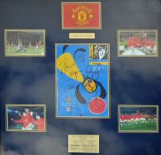 1999 Signed Manchester United Champions League Final display featuring a signed programme to the