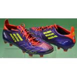 Pair of David Silva signed Adidas F50 football boots worn whilst playing for Spain. Adidas adizero