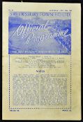 1950/1951 Shrewsbury Town v Mansfield Town Football programme 28 April 1951 (team changes, small
