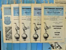 1960s Tottenham Hotspur Football programme selection home matches to running from 1961 to
