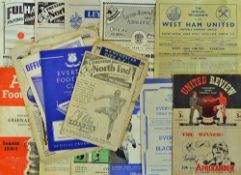 Assorted 1960s onwards Football programme selection to include 1960/61 Everton v Spurs (double