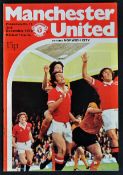 1978/1979 Manchester United v Norwich City Football programme 2 December 1978 (Postponed). Good