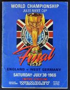 1966 World Cup Final England v West Germany Football programme original programme, blank team sheet,