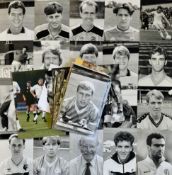 Collection of Press Agency Football photographs black & white mainly postcard size football player