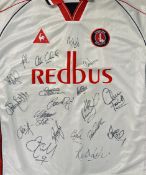 Martin Pringle 2000-2002 Charlton Athletic signed match issue football shirt away white and red