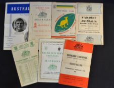 1957 Australia Rugby tour to Wales and England programmes - v Llanelly (punch holes), v Pontypool