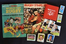 Collection of Rugby World Cup trade cards, albums and other to include 1987 World Cup Heroes