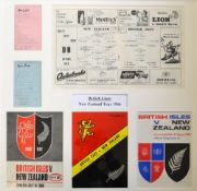 1966 British Lions rugby tour New Zealand signed display to incl 2x album pages signed and