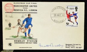 1968 First Day Cover signed by Matt Busby first day cover dated 29th May, 1968 featuring Benfica v