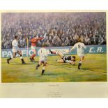 1990 England v The Barbarians rugby centenary signed ltd edition colour print - titled "Centenary
