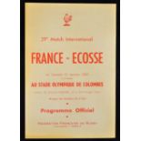 1959 France v Scotland rugby programme played at Stade Olympique De Colombes - some slight