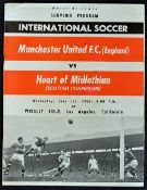 1960 Heart of Midlothian v Manchester United Football programme 1 June 1960, American Tour Match