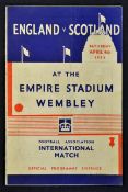 1936 England v Scotland football programme date 4 April 1936 played at Wembley, all intact, there