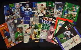 Collection of Italy rugby test match programmes (H&A) from the 1980s onwards to include 4x vs
