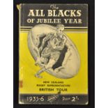 1935 All Blacks Rugby Book: 1935/36 New Zealand Rugby All Blacks Jubilee year tour of the British