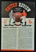 1954/1955 Manchester United v Reading Football programme FA Cup 3rd Round Replay 4 page issue.