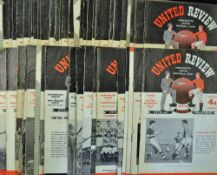Selection of 1955 onwards Manchester United Football programmes home matches including 1955/56 (