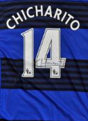 2007-2009 Xavier Hernandez Signed Manchester United Football shirt a replica shirt, in blue, no 14