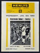 Unusual Football programme: Manchester United v Benfica European Cup Final 8 January 1969, theatre