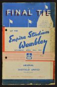 1936 FA Cup Final Arsenal v Sheffield United football programme date 25th April at Wembley, punch