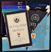 Complete run of Scotland vs France rugby programmes (H) 1954 to 2002 some very minor pocket wear
