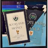 Complete run of Scotland vs France rugby programmes (H) 1954 to 2002 some very minor pocket wear