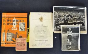 1949 Wolverhampton Wanderers Football Ephemera to include FA Cup Final Programme v Leicester City,