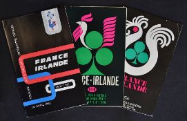 3x France vs Ireland rugby programmes from the 1960s to include '62, '66 and '68 (First French Grand
