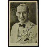 Autograph Jack Anthony on a real photo postcard, inscribed 'To Sheila' on the reverse, 'with best
