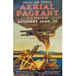 Aviation Poster 1922 R.A.F Aerial Pageant Hendon an impressive graphic multi-coloured Poster showing