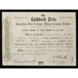 Great Britain Caldbeck Fells Consolidated lead & Copper Mining Co. Ltd. Share Certificate 1870