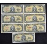 Cuba 1960 Banknotes 20 Pesos 'Banco Nacional De Cuba' serial numbers include 660669, 660668, 660666,