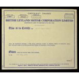 Great Britain British Leyland Motor Corporation Ltd. Share Certificate 1974 an ordinary share
